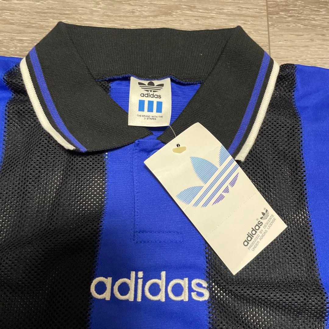 激レア デッドストック80 90s デサント製Adidasトレフォイルロゴシャツ