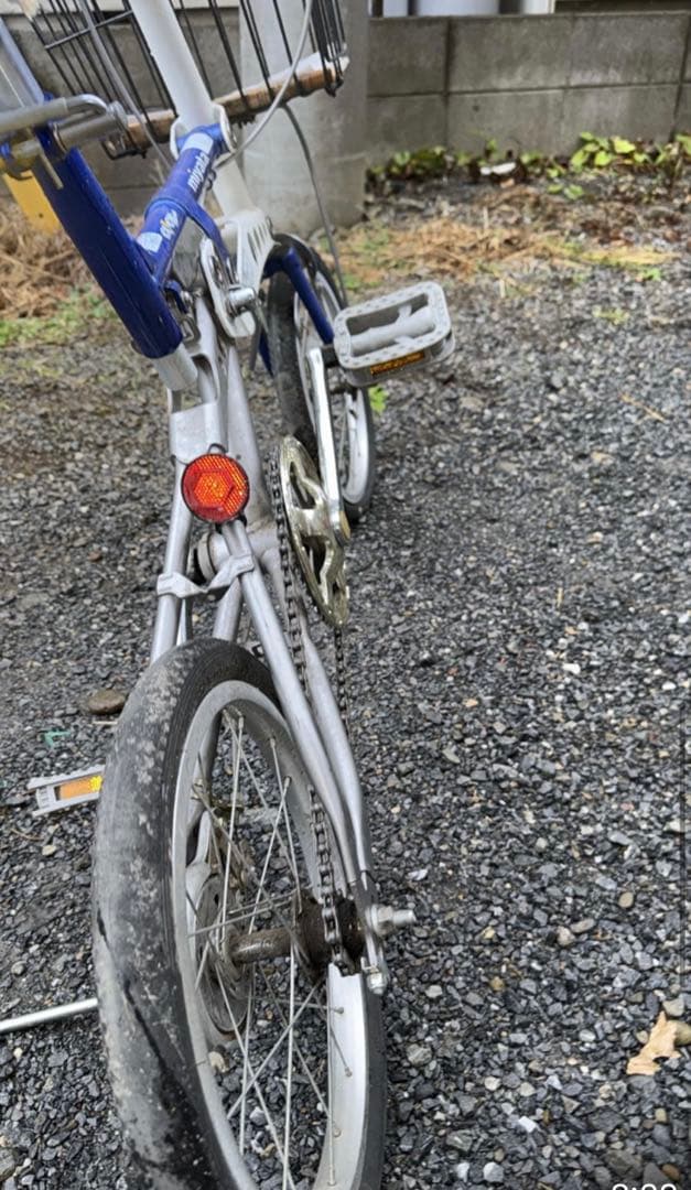 miyata 折りたたみ自転車 青/白 前カゴ付き