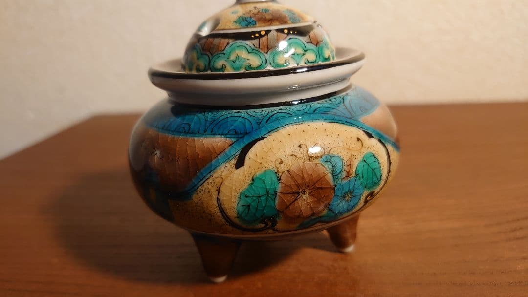 古九谷　九谷焼　吉田屋　香炉　青九谷　青手　蔵出し　１客