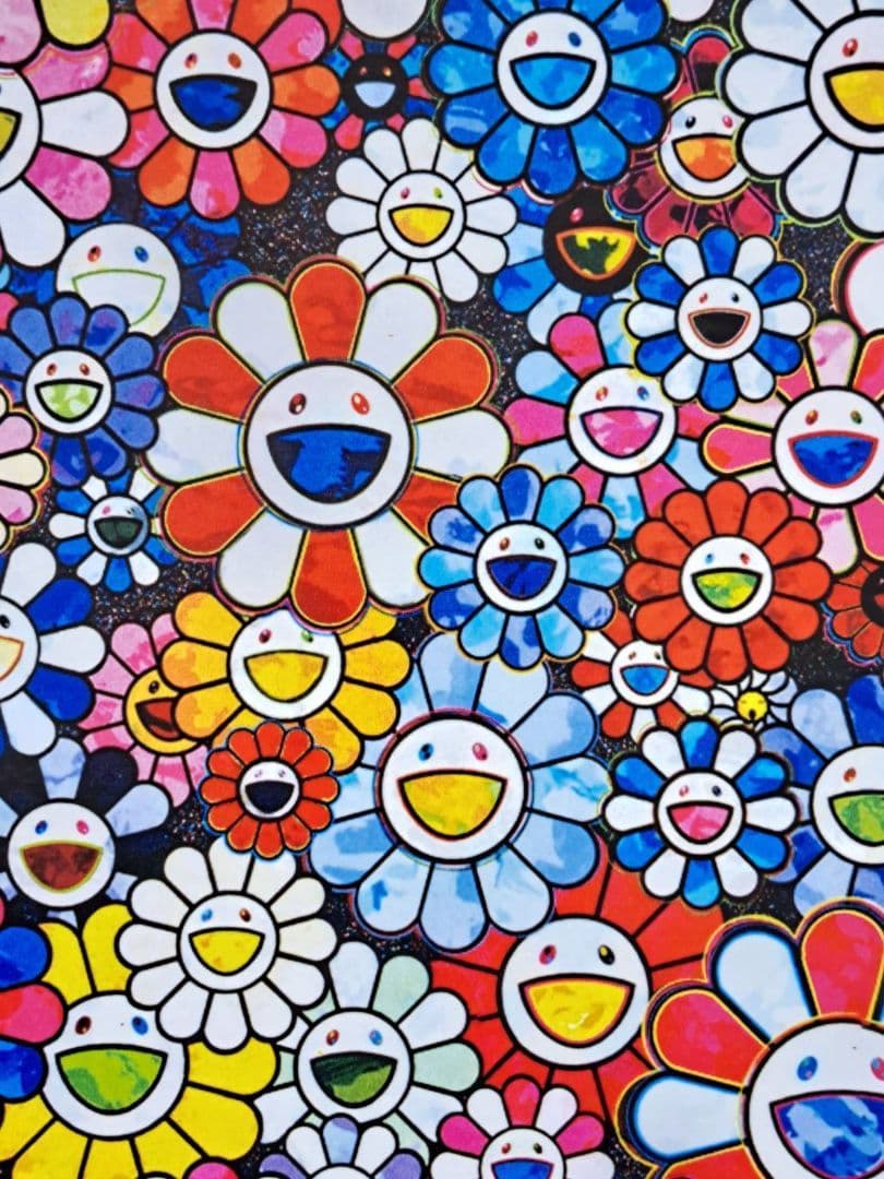 村上隆　花畑　2枚セット　ポスター　アート　人気画家　(草間彌生　奈良美智)