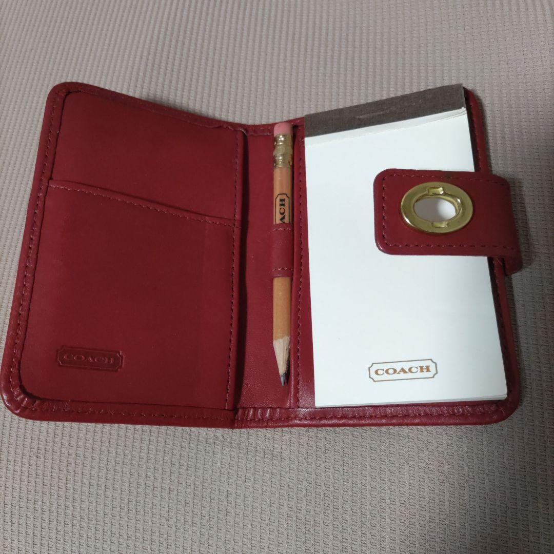 OLD　COACH　 レザーメモ帳 赤　ビンテージ