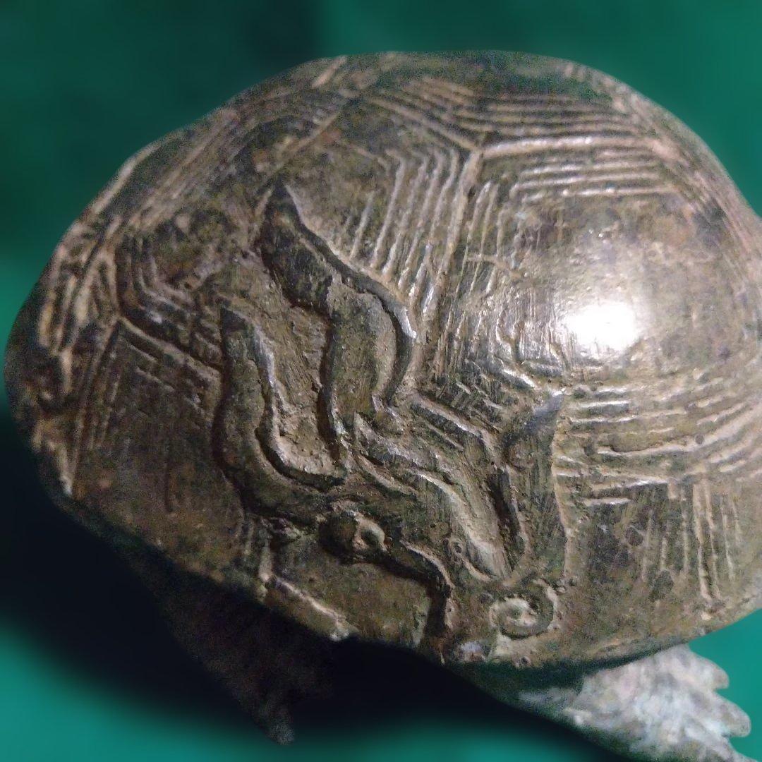 ブロンズ亀の彫刻　霊獣　銅製