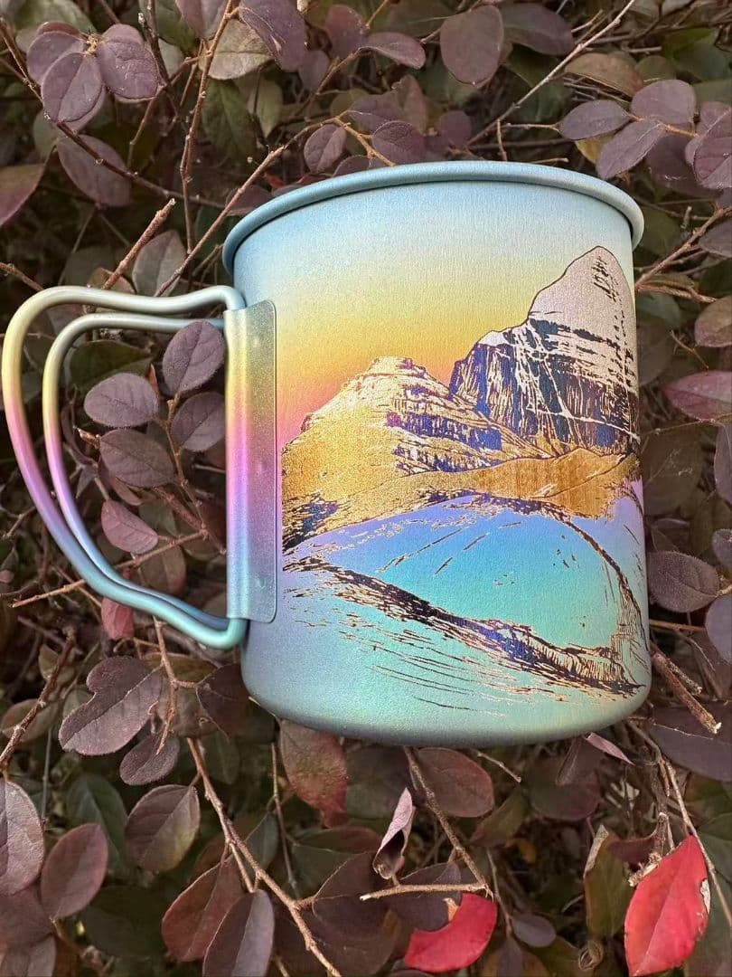 スノーピーク チタンマグ カスタム 陽極酸化 300ml カイラス山 カラフル