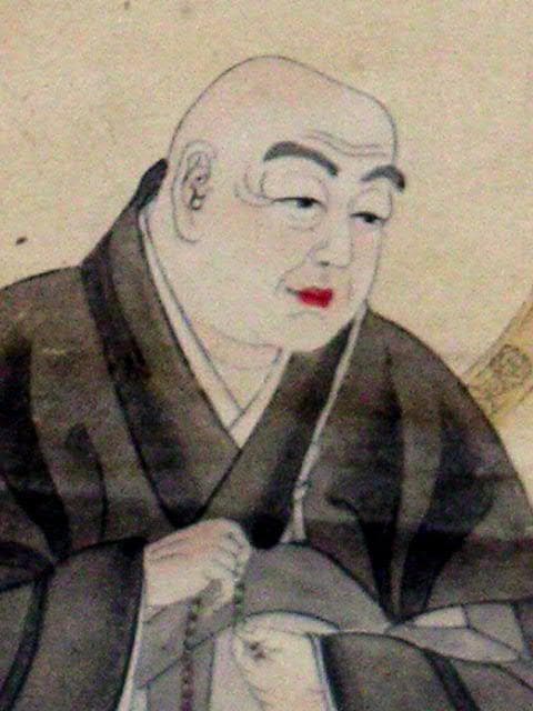 ♥掛軸　【木版画】【 法然上人 】掛け軸　ジャンク　浮世絵　骨董品