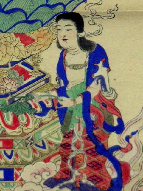 ♥掛軸　【木版画】【 法然上人 】掛け軸　ジャンク　浮世絵　骨董品