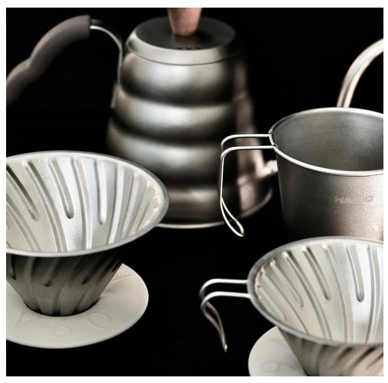 HARIO V60 チタン製 ケトル＋マグ 600mL チタンIH非対応