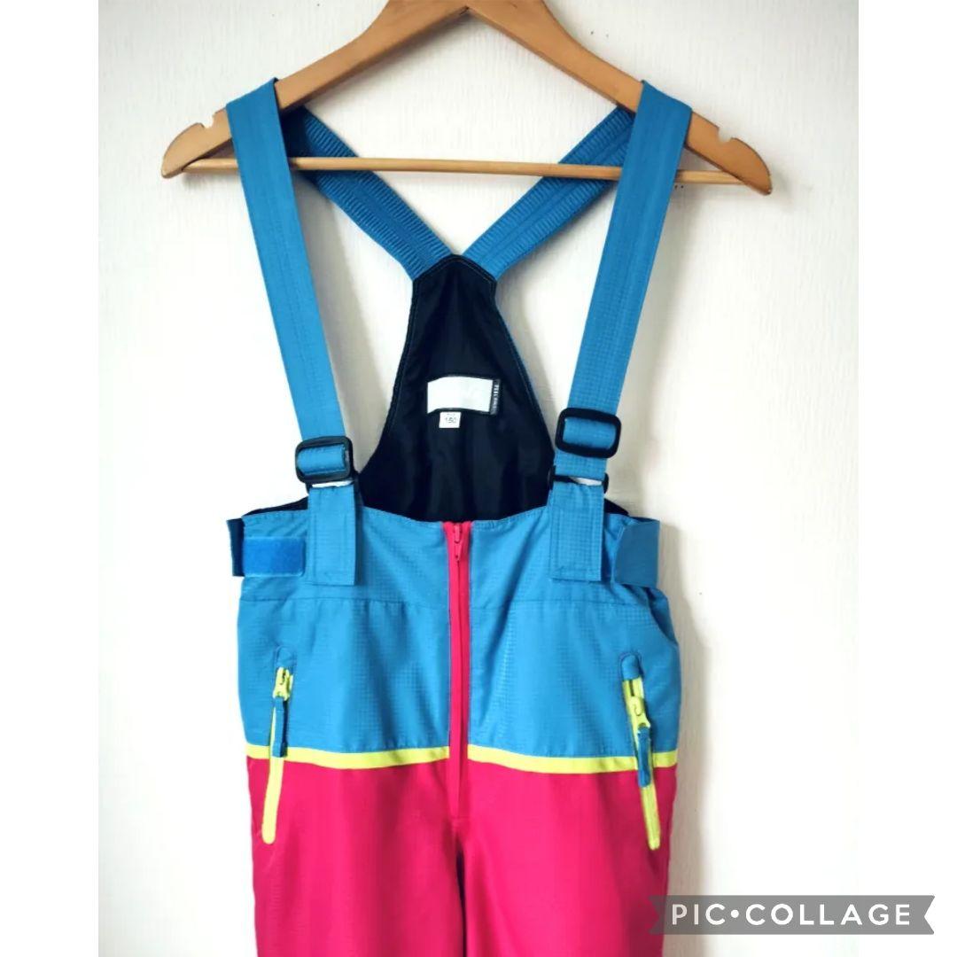 美品　Phenix　スキーウェア　女の子150 140　雪結晶ブルー×ピンク上下