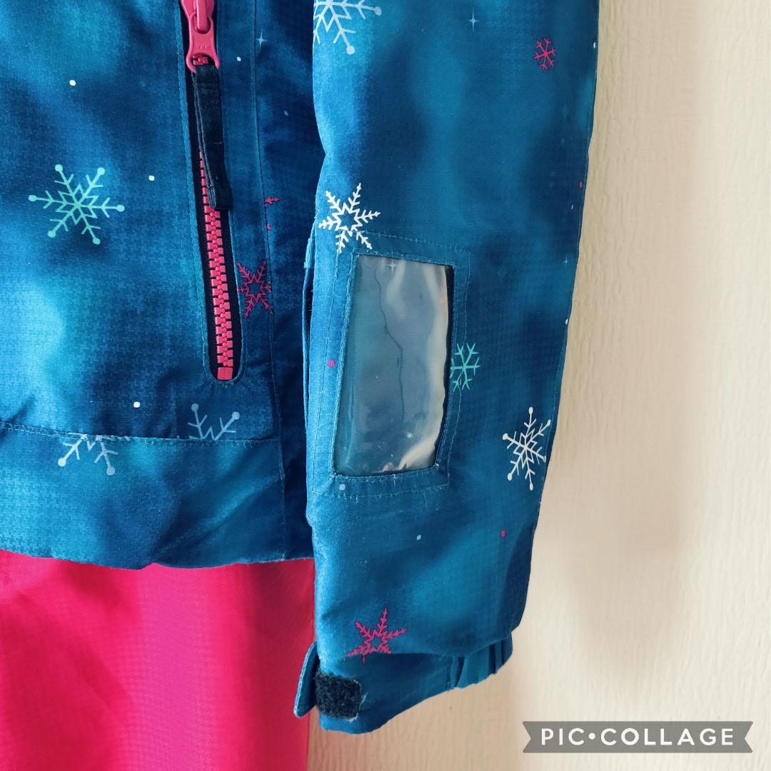 美品　Phenix　スキーウェア　女の子150 140　雪結晶ブルー×ピンク上下