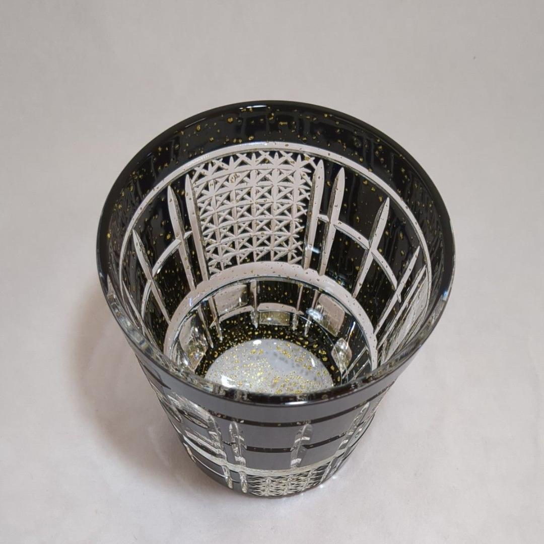 東洋佐々木ガラス 八千代切子 墨色 オンザロックグラス 田工の組 木箱入未使用品