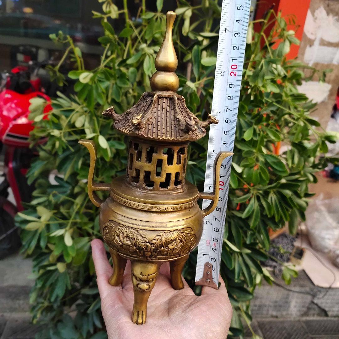 純銅製塔炉  細工 茶道具  工芸品 美術品 置物