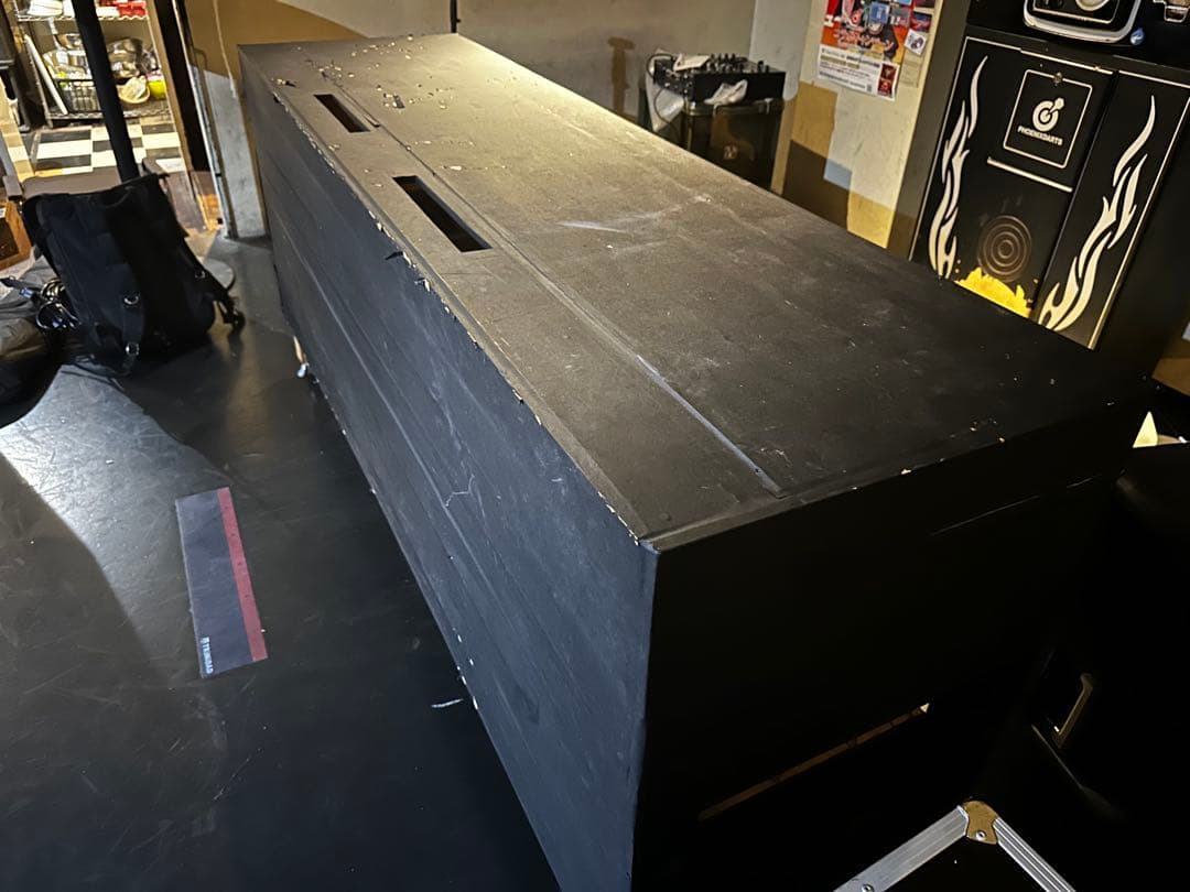 DJテーブル 収納スペース付き 黒