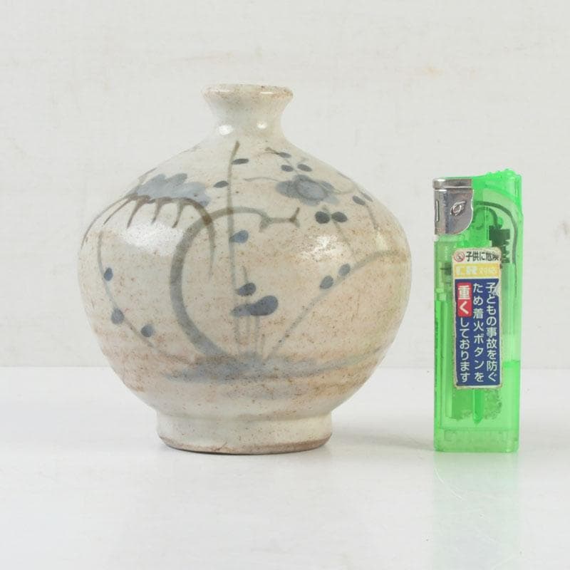 伊万里焼　古伊万里　染付　花文　油壷　小壷　V　9727