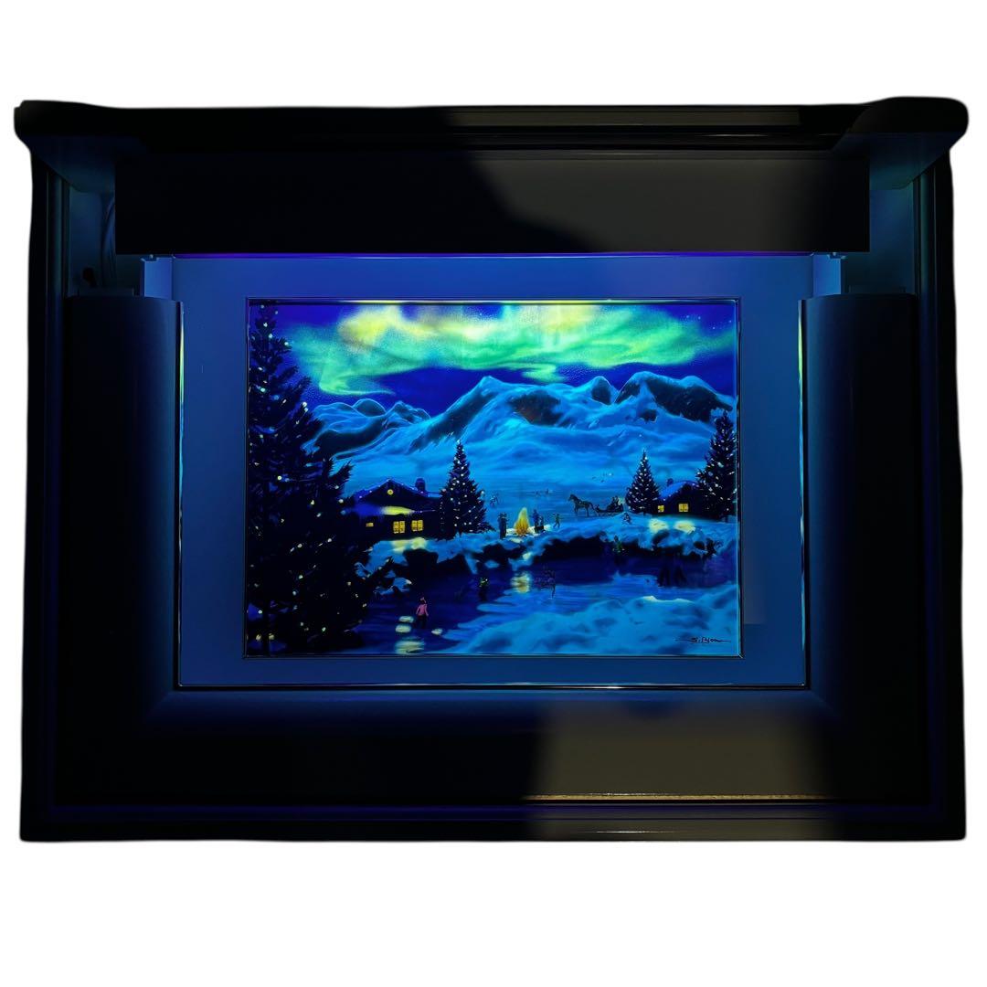 S.Bloom　蛍光灯内蔵　アート ブラックライト　オーロラ 雪景色 幻想的