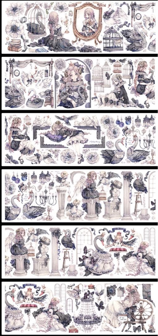 M1329.LION STUDIO 天鹅记 マスキングテープ 水晶PET