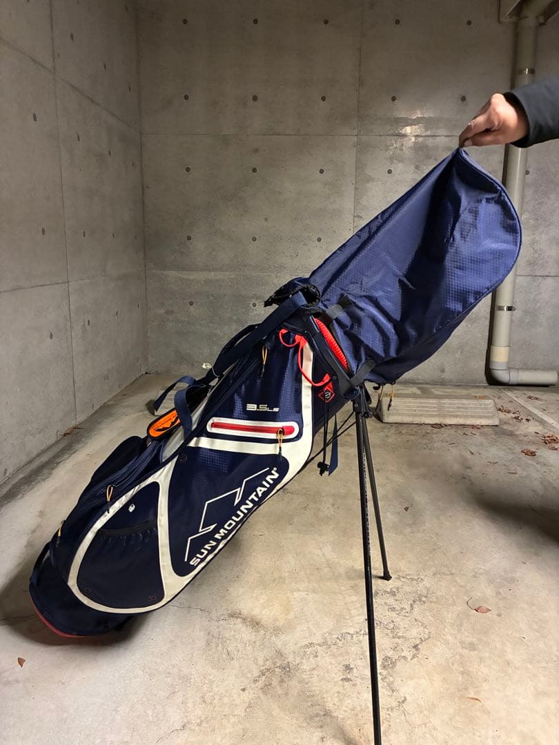 SUN MOUNTAIN スタンドバッグ ネイビー トラベルカバーつき