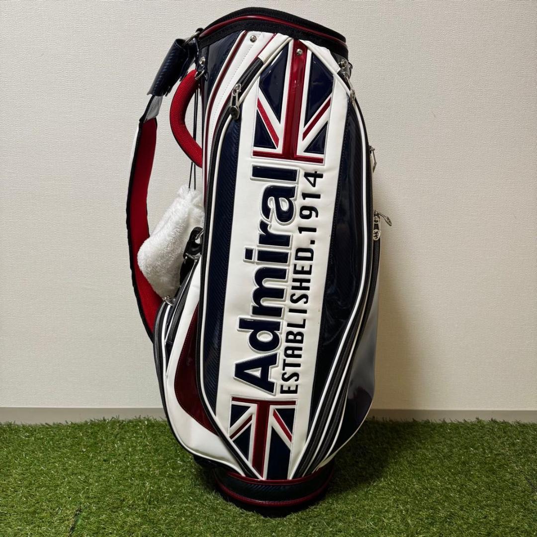 良品 Admiral アドミラル キャディバッグ 9型 トリコロール