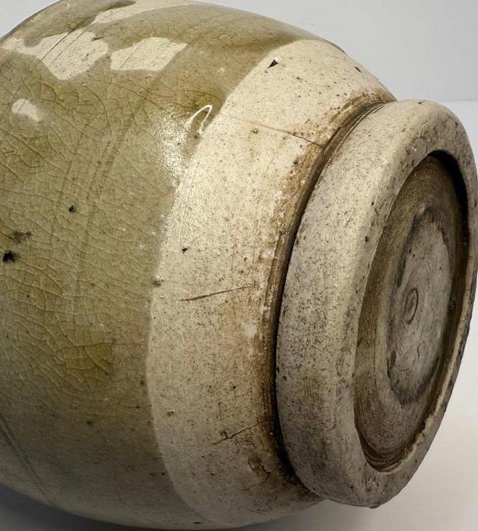 ベトナム陶器製 鶴の茶釜骨董品保証