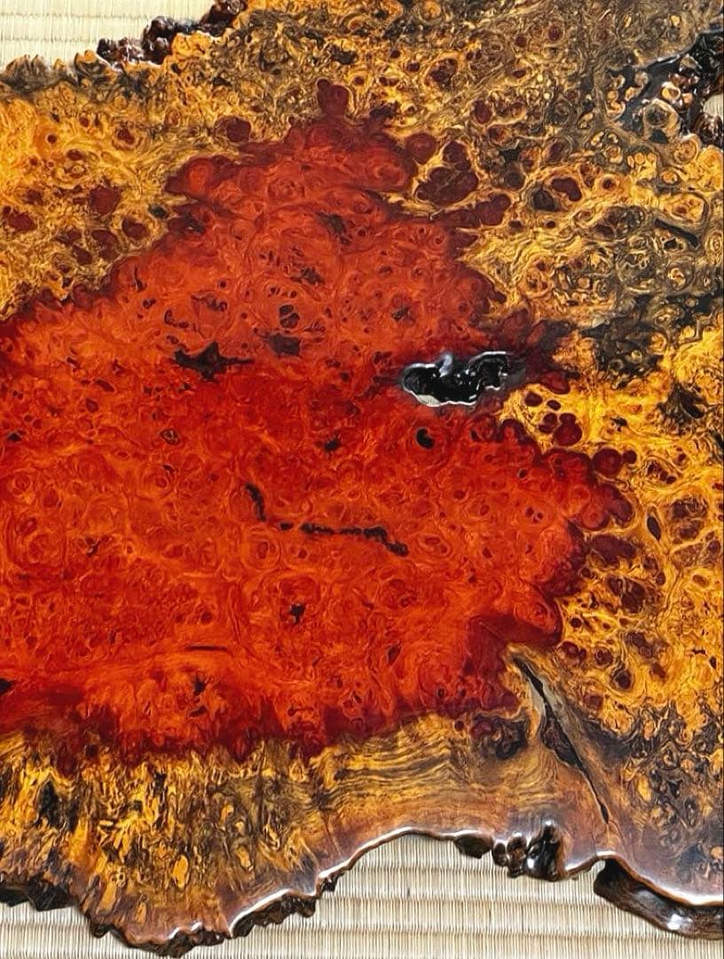 天然時代木 花梨 美玉杢 瘤 花台 香台 盆栽台 77㎝ 約5㎏