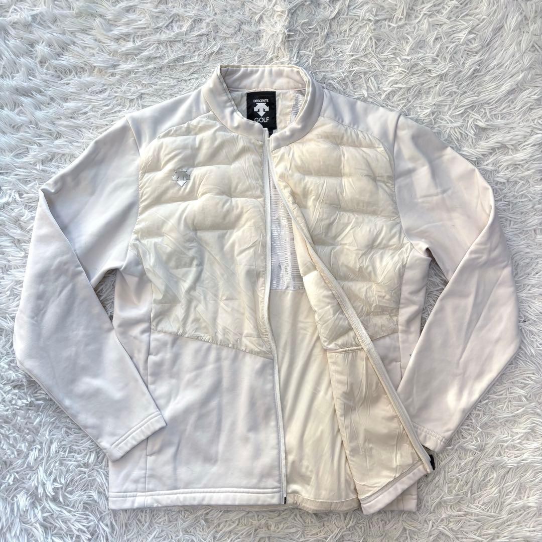 最新作 デサントゴルフ 中綿 ブルゾン ハイブリッド ホワイト ジップ
