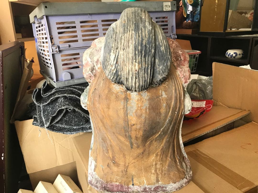 観音　木彫　頭部　彫刻