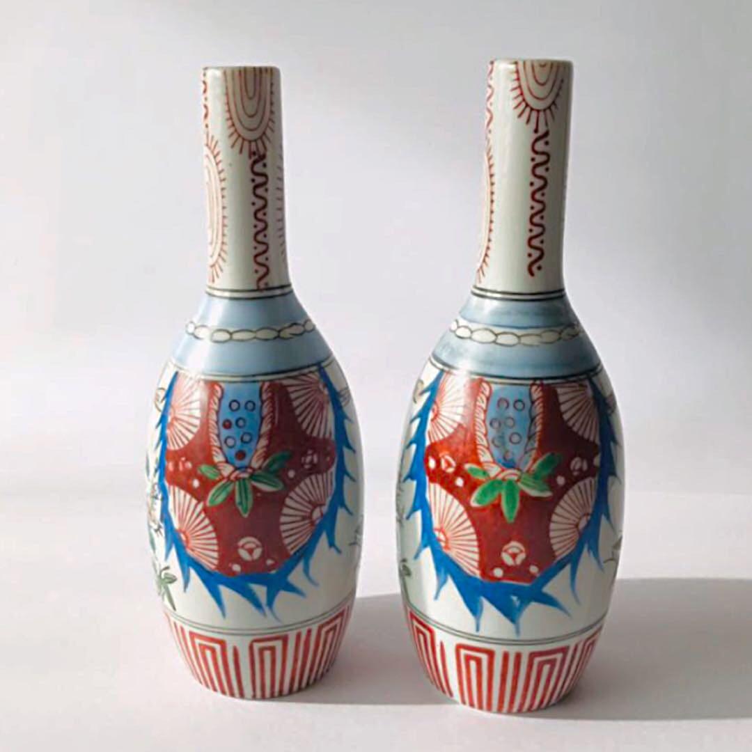 骨董　アンティーク　伊万里　鶴首　徳利　2本