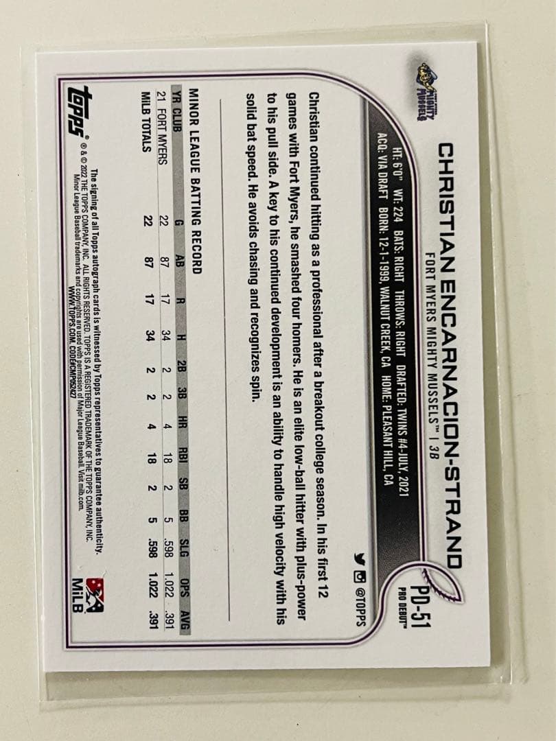 Christian Encarnacion-Strand 直筆サイン MLB