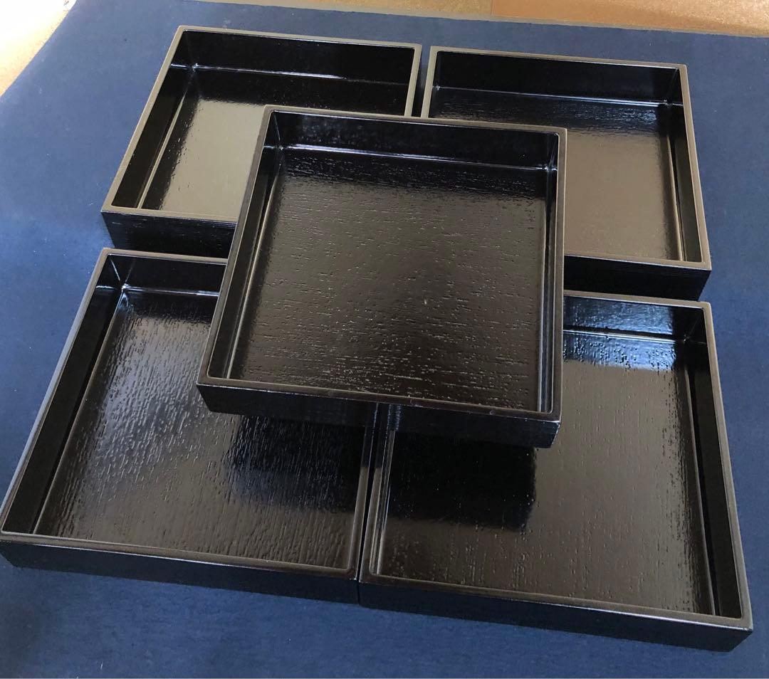 割引❗️《R》輪島塗 松花堂弁当5客 林漆器店 木箱 251218か1