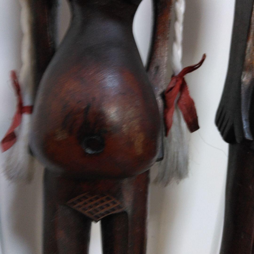 1381　人形　２体セット　木彫り、人形、木