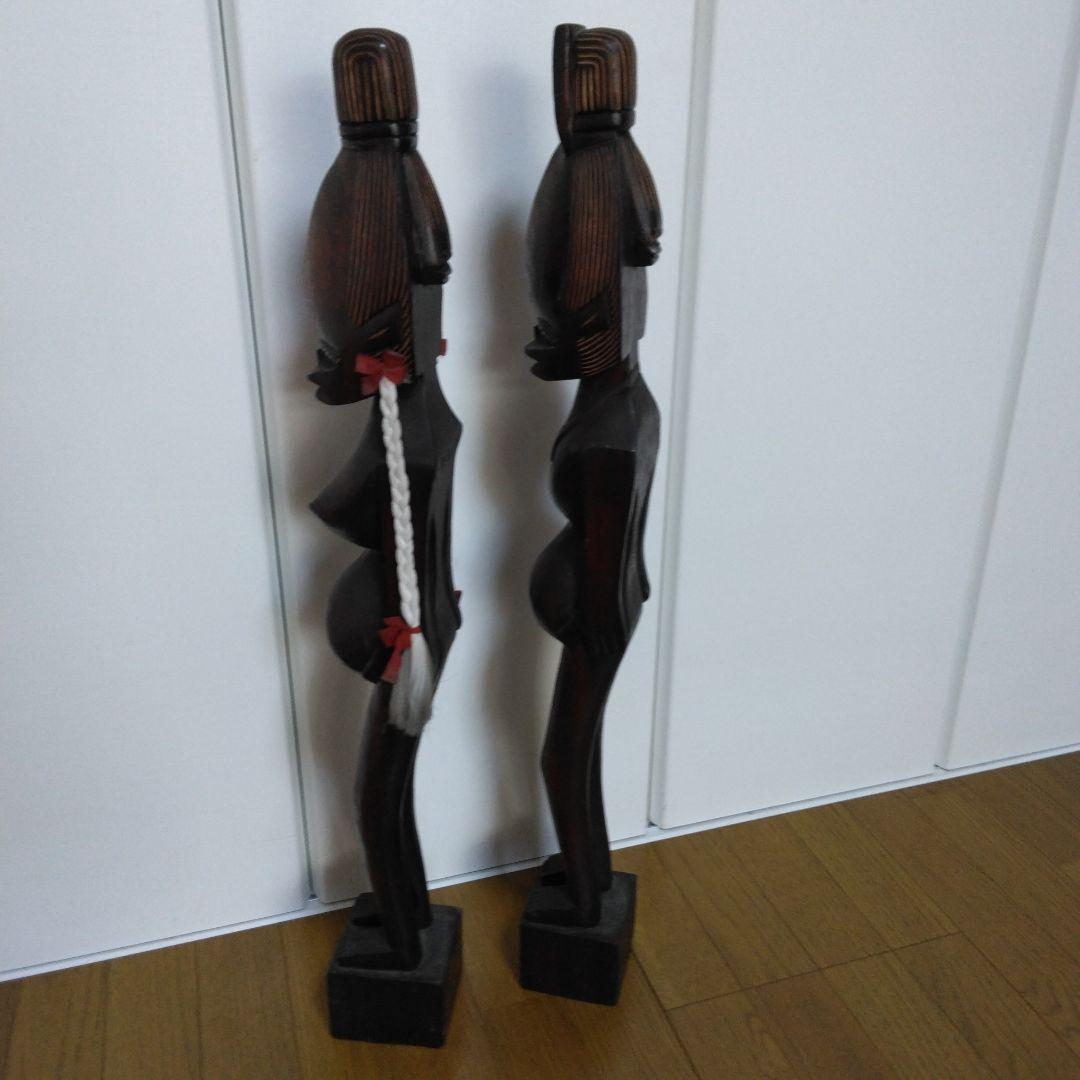 1381　人形　２体セット　木彫り、人形、木