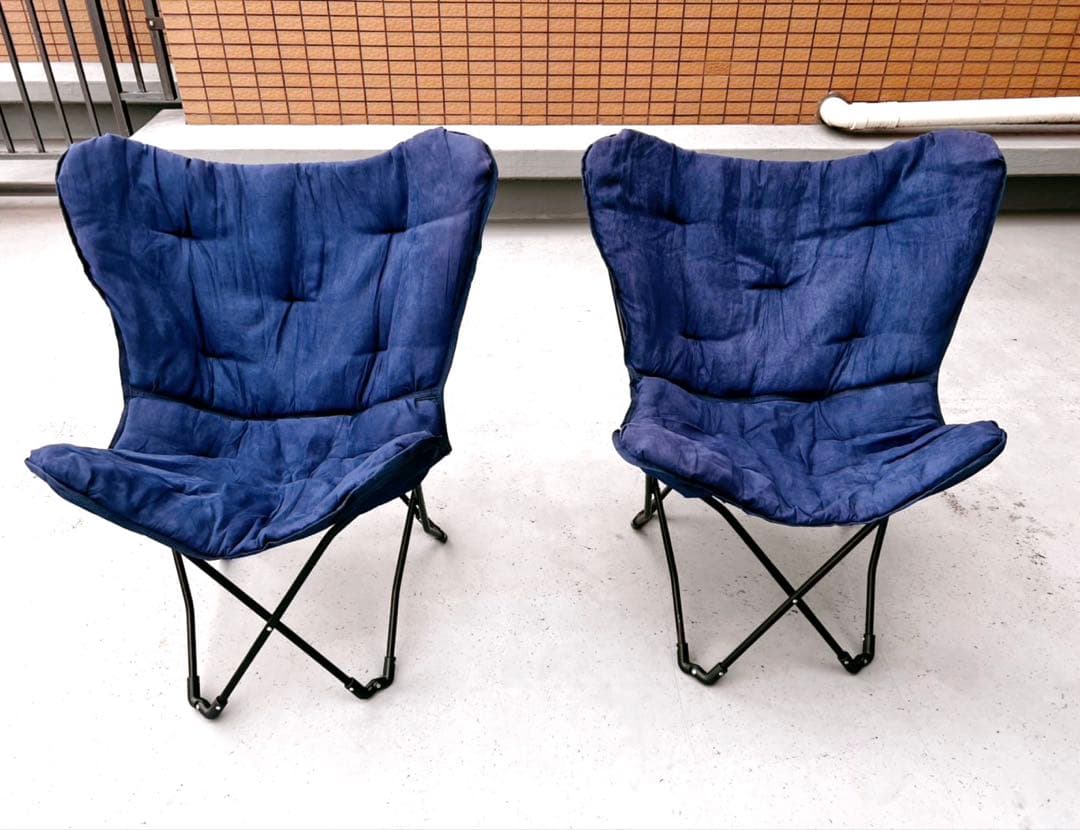 ニトリ　バタフライチェア　ネイビー　2脚