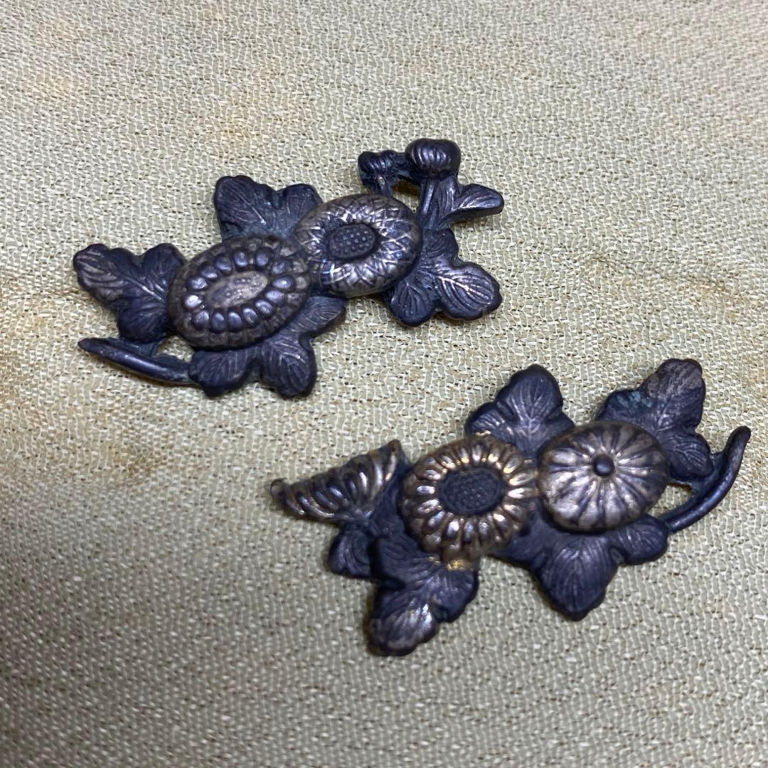 江戸時代　鍍金　目貫　7g 東さ7-1012③