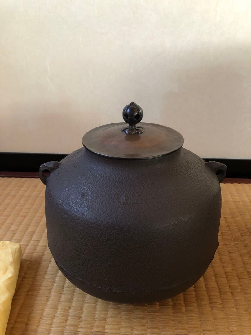 阿弥陀堂釜　初代　畠春斎氏作　共箱入