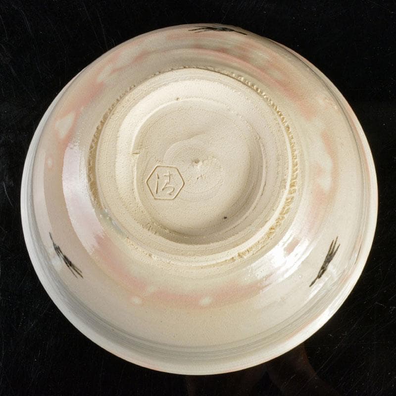 京焼　清水六兵衛造　御本立鶴鉢　共箱　V　R4812B