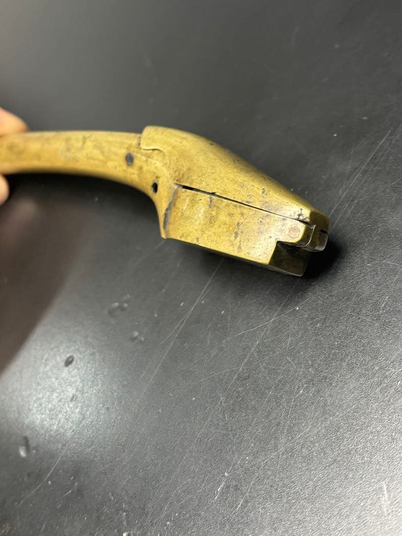 【希少品】陽白草文様一体型矢立 真鍮 アンティーク 矢立 骨董品