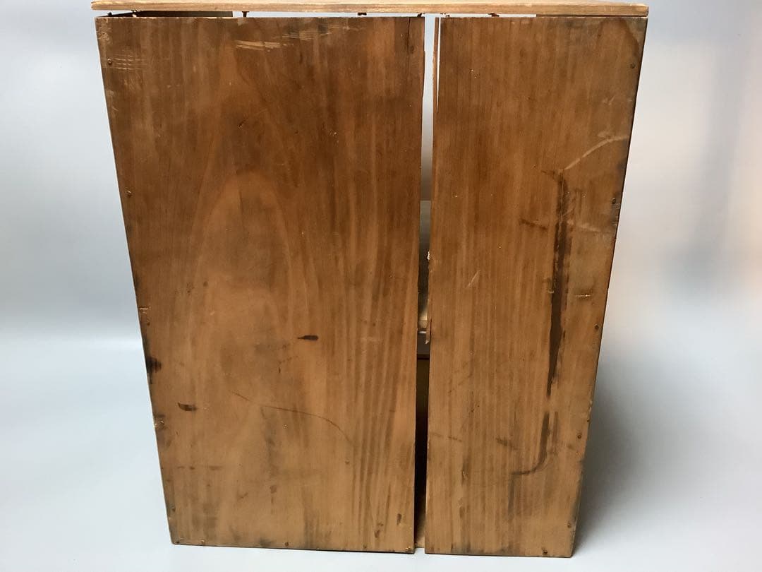 古い　祝膳　朱塗　お供え膳一式　2膳　木製収納箱付き