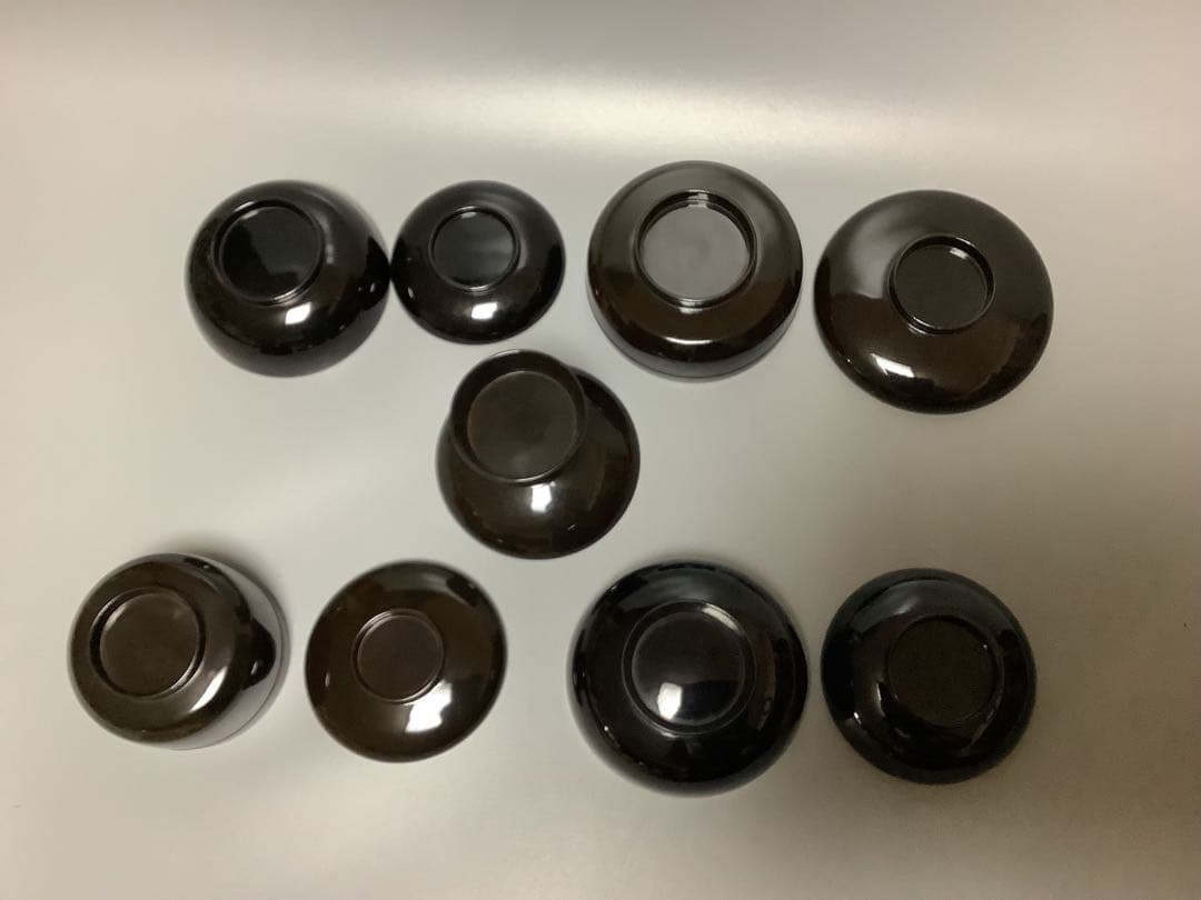 古い　祝膳　朱塗　お供え膳一式　2膳　木製収納箱付き