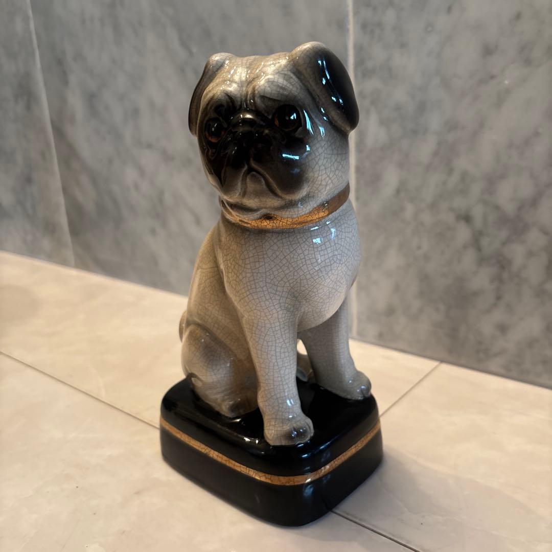 アメリカ70年代ヴィンテージ困ったお顔が可愛すぎるパグの陶器