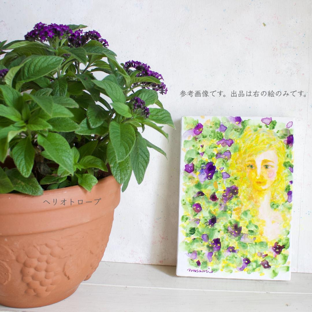 「ヘリオトロープ（ブライトブルー）」 アクリル画 SM キャンバス 原画 額なし
