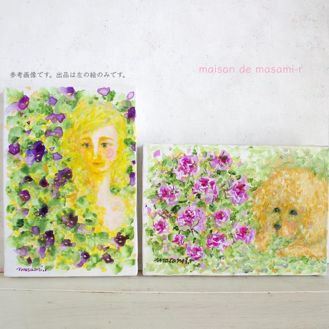 「ヘリオトロープ（ブライトブルー）」 アクリル画 SM キャンバス 原画 額なし