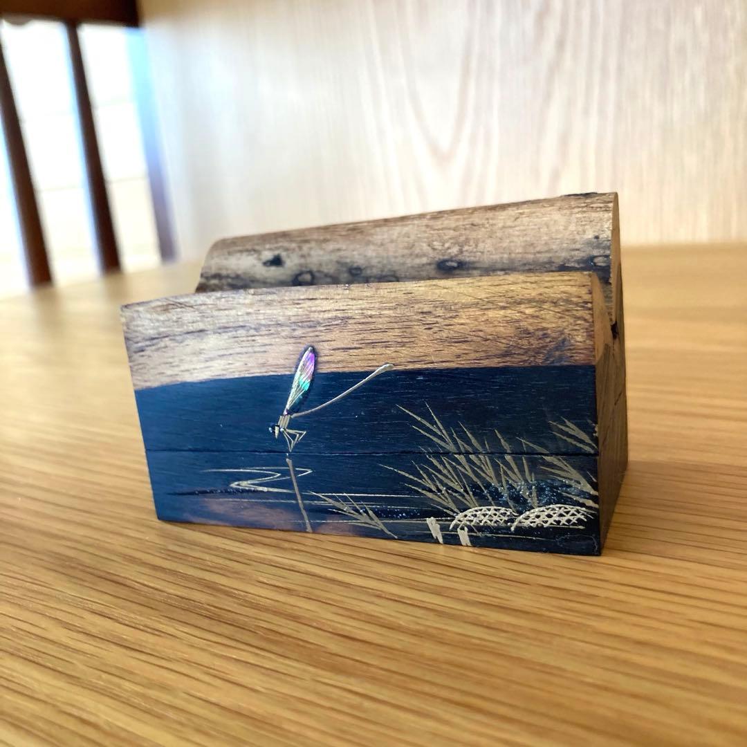 【茶道具】糸トンボ　割香合　喜三誠志　輪島　螺鈿