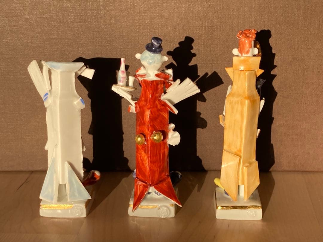 マイセンmeissen　手びねり人形　ピエロ　6体　ショーケース付き