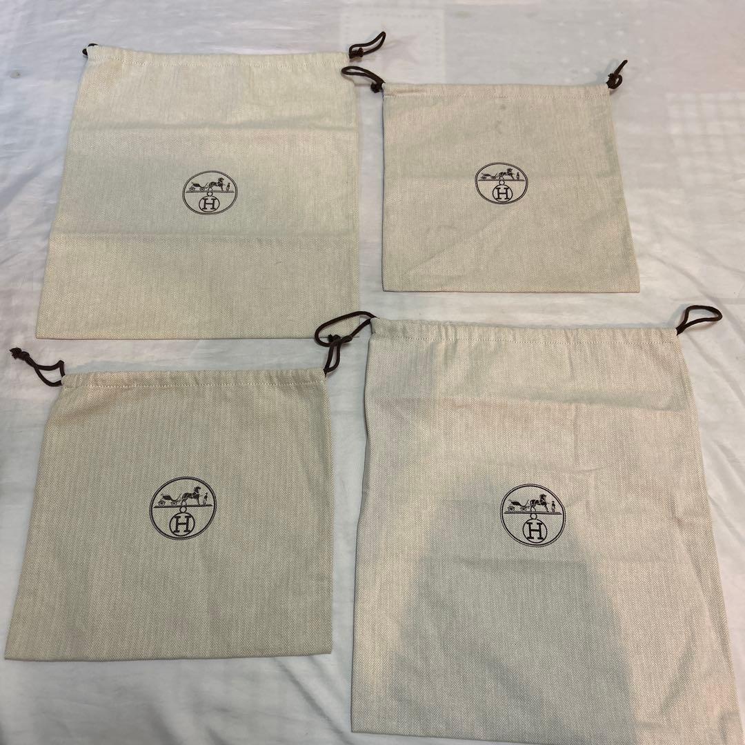 HERMES エルメス保存袋　巾着袋4枚白