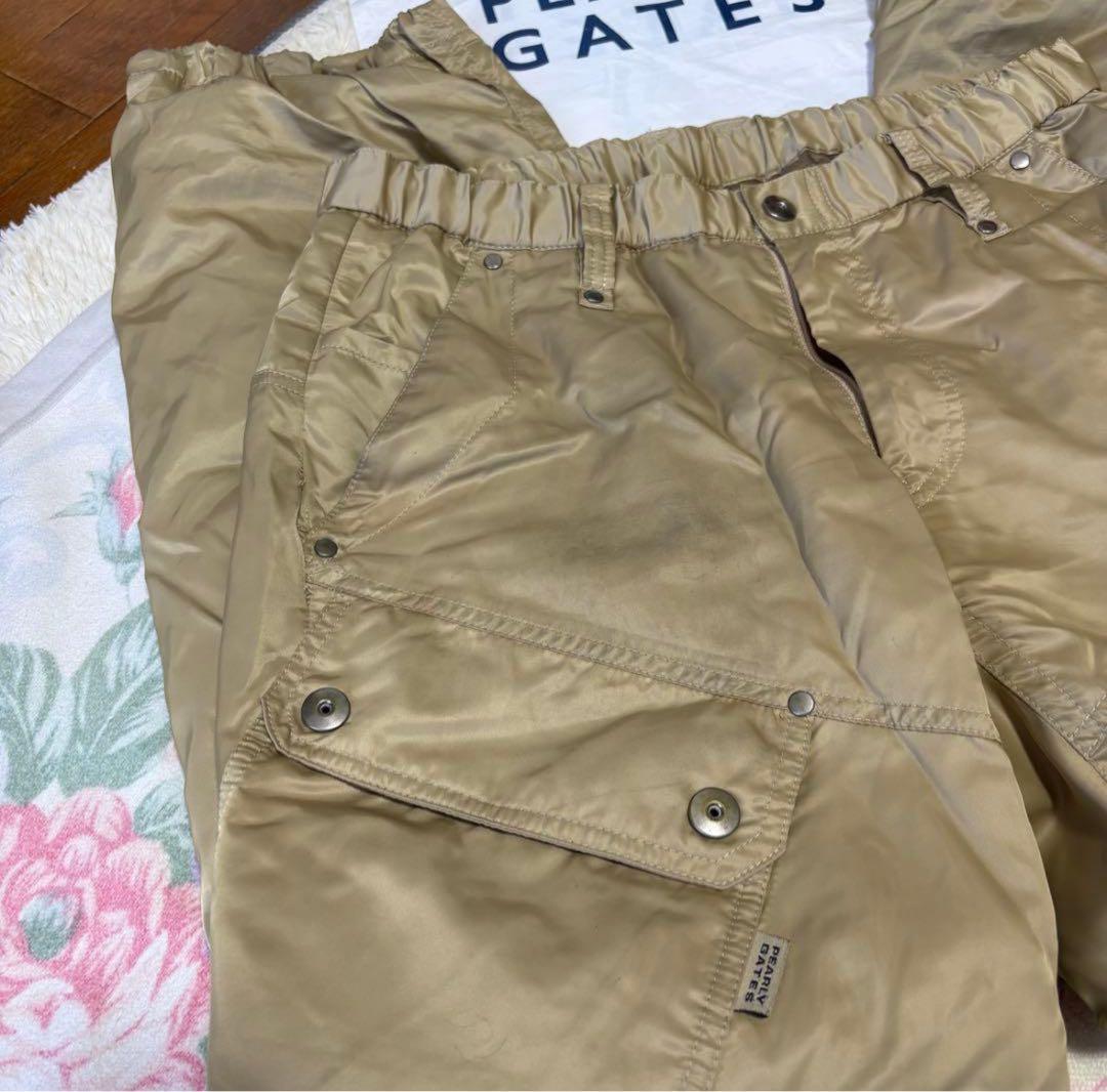 美品W80-84cmPEARLYGATES秋冬ウエスト伸縮7P3D撥水防風パンツ