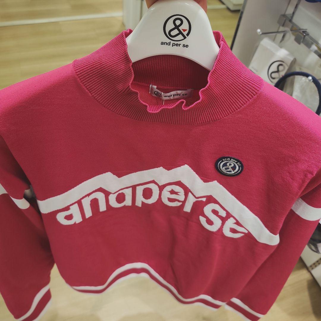 今期冬物 and per se ハイネック袖防風セーター 定価25300円