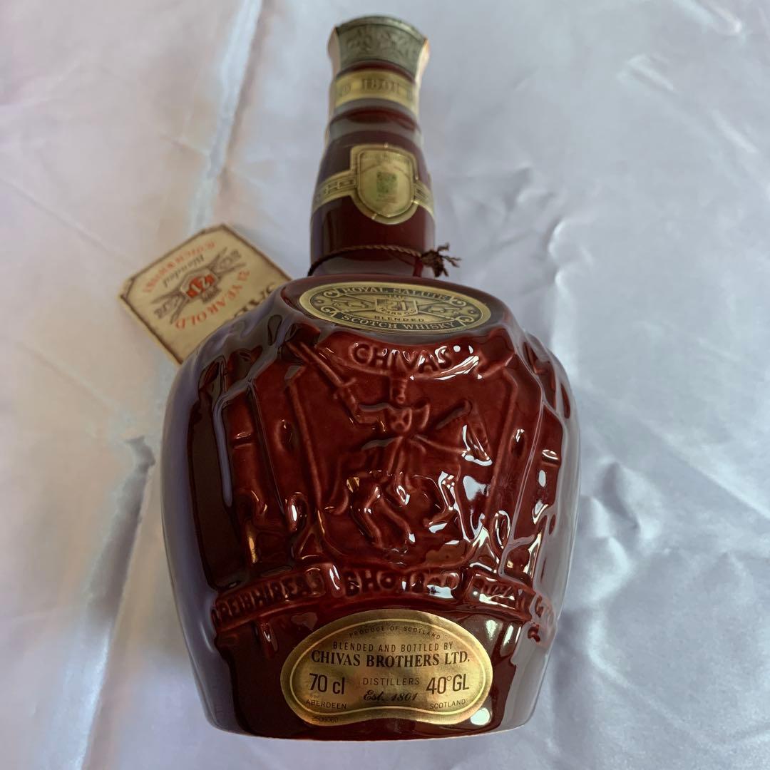 未開栓古酒　シーバスリーガル　ロイヤルサルート 21年　赤陶器