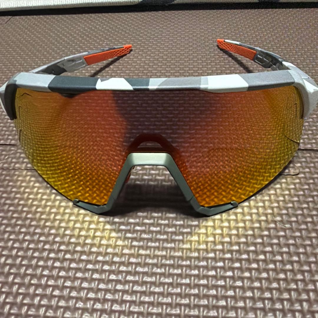 100% スポーツサングラス オレンジレンズ ケース付き