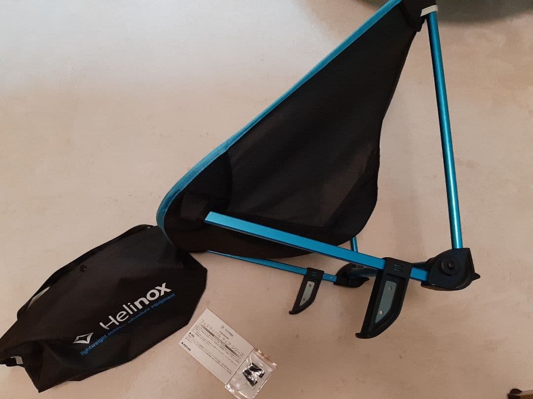 Helinox アウトドアチェア 黒/青 収納袋付き