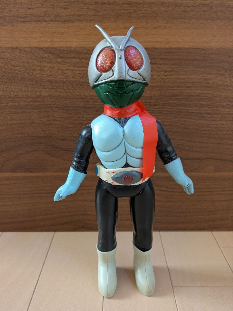 旧バンダイ製ソフビ 仮面ライダー1号 スタンダードサイズ 面取れ 昭和レトロ