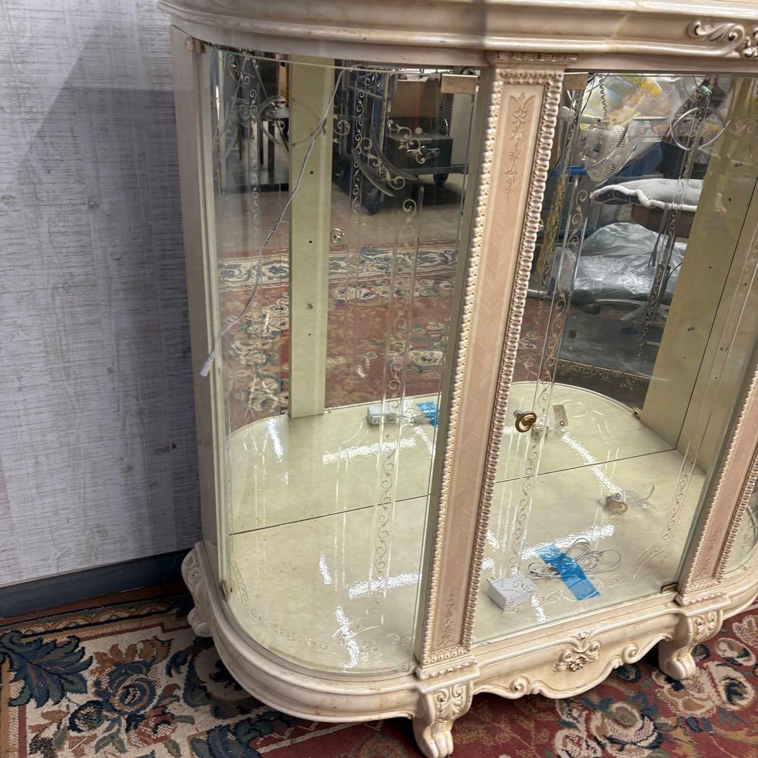 ロココ アンティーク ガラスショーケース コレクションケース 飾り棚 棚板2枚