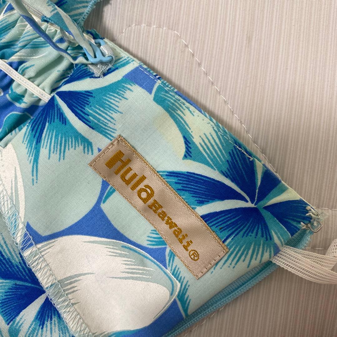 フラダンス衣装　プルメリア柄3段ドレス